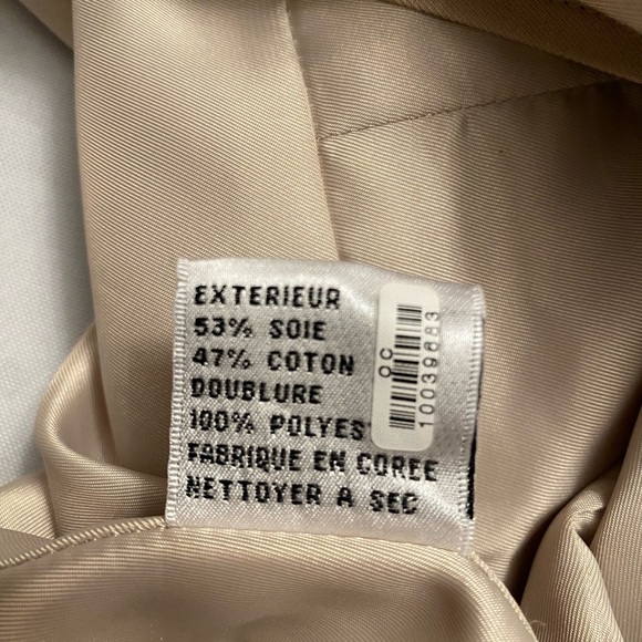 TALBOTS Womens Blazer SZ 10 Light Cream/Ivory Safari Style Lightweight - Picture 8 of 14